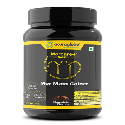 Morcare-P Mor Mass Gainer | Chocolate & Rabri Flavour | 3Kg weight