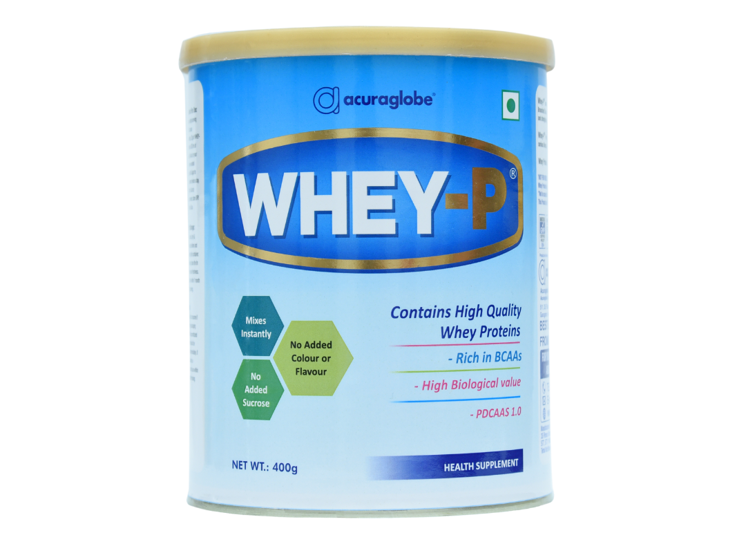 Acuraglobe Whey-P 100% Pure Whey Protein Concentrate, Unflavored, Supports Lean Mass Gain & Muscle Recovery